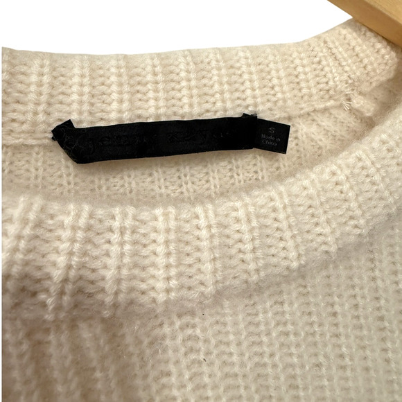 NEW Jenni Kayne S Iconic 100% CASHMERE Fisherman Sweater $425 Ivory Neutral FLAW - Picture 6 of 11